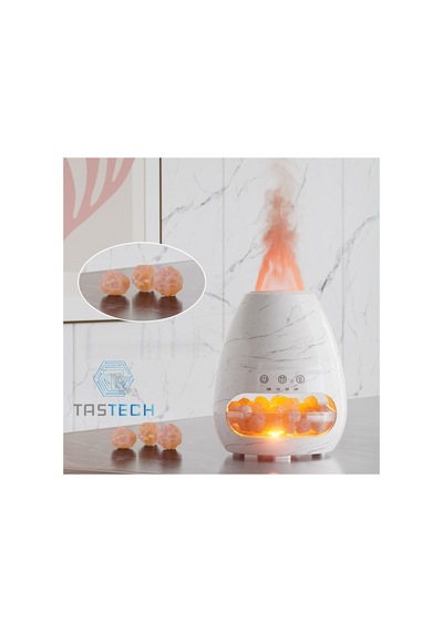 Himalaya Tuz Lambası 3d Alev Aroma Yayıcı Ultrasonik Uçucu Yağ Difüzörü Oda Hava Nemlendirici