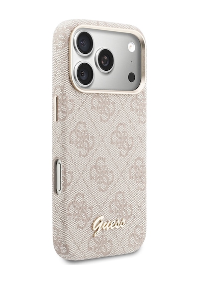 Apple Uyumlu iPhone 17 Pro Max Kılıf Guess Lisanslı M-safe Özellikli Script Yazı Logolu 4g Desenli Kapak Pembe