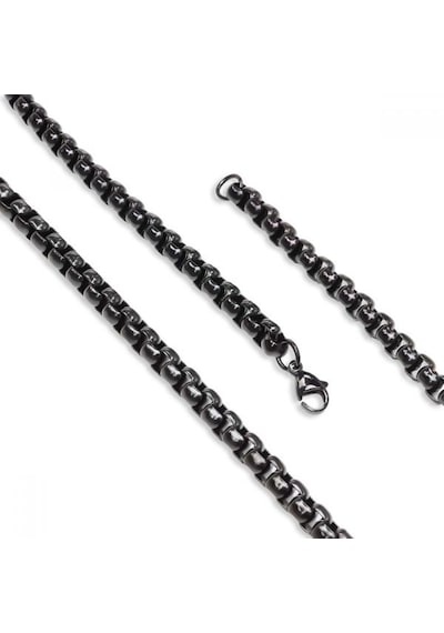 Erkek Arnavut Çelik Kolye 6mm 9180 Siyah