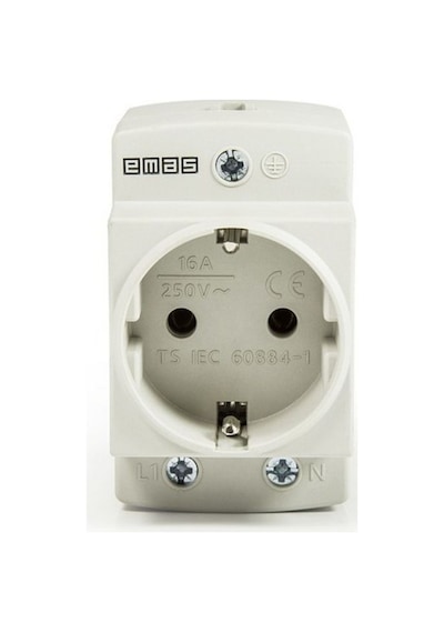 Emas 2p+e Ray Tipi Priz 16a Gri