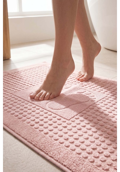 Zivra Pudra %100 Pamuk Ayak Havlusu - 50x70 Cm Pembe