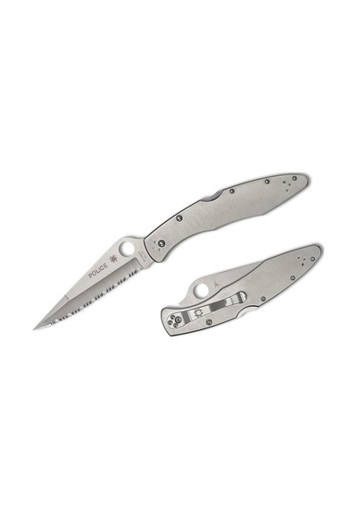 Spyderco Police Model Stainless Plainedge Çakı Gümüş