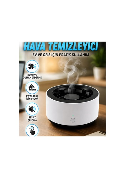 2 Si 1 Arada Hava Temizleyici Küllük Koku Filtreli Taşınabilir Tasarım