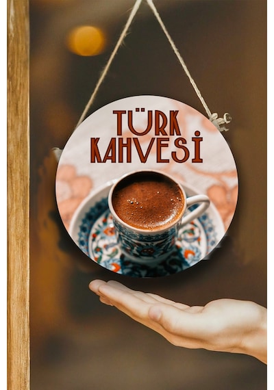 Türk Kahvesi Cafe Restoran İçin Duvar, Kapı, Çift Taraflı Askılı Pano Karşılama Tabela, Kahve Tablo