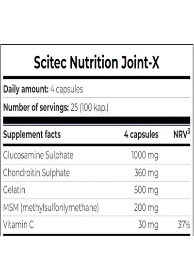 Scitec Joint-x Glucosamine Glukozamin +methylsulfonylmethane+chon