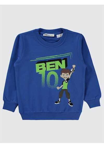 Ben10 Erkek Çocuk Sweatshirt 2-5 Yaş Saks Saks Mavisi