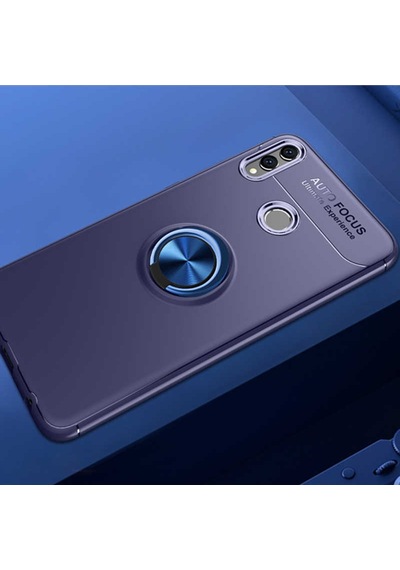 Huawei Honor 8C Kilif Yüzüklü Tam Korumali Silikon Kapak 418888098