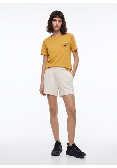 Discovery Expedition Hardal Unisex Bisiklet Yaka Baskılı T-shirt D6su-tst3101