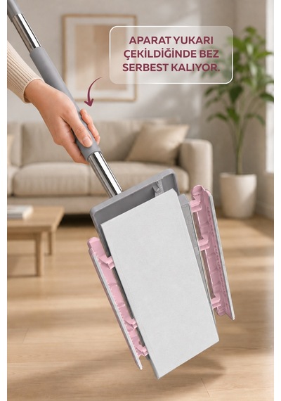 Click Mop Geniş Başlıklı Pratik Yer Temizlik Mopu - Bez Uyumlu - 32 Cm