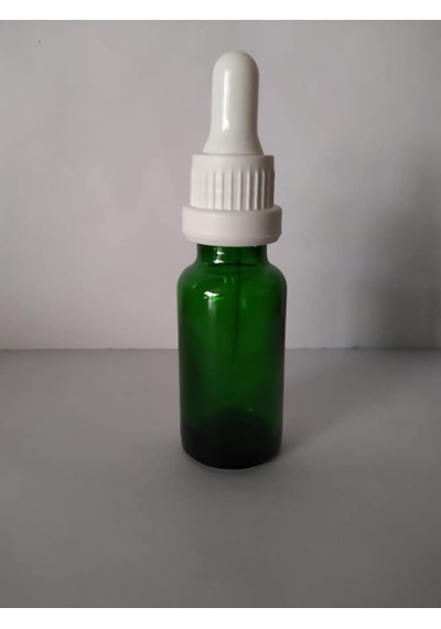 20Ml Cam Yeşil Şişe İnce Cam Damlalık B.Kırılır Kapak (10 Adet)