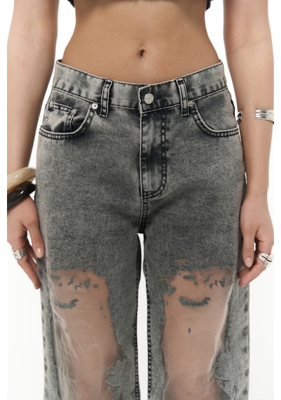 Mai Collection Mai Studios Co. Trixie Füme Transparan Jean Pantolon Füme