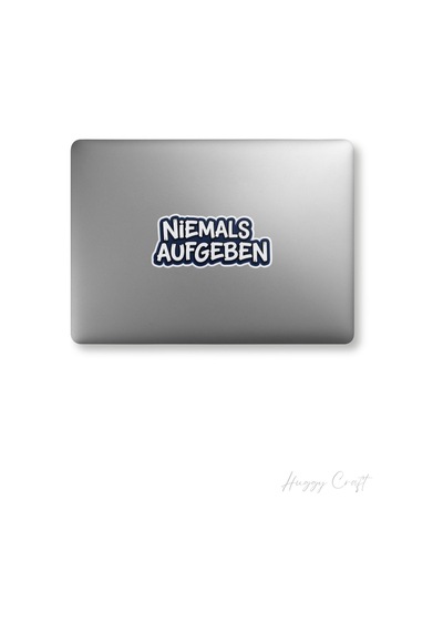 Niemals Aufgeben Tasarımlı Tekli Suya Dayanıklı Laptop Termos Telefon Etiketi
