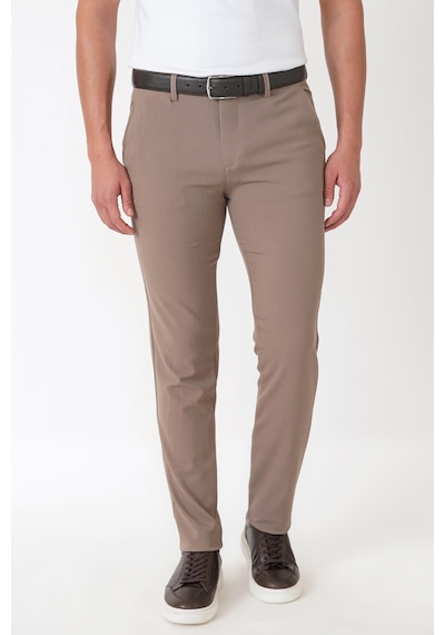 Slim Fit Yan Cep Esnek Yünlü Bej Pantolon P 1232