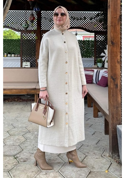Rabia Şamlı Yakut Angora Triko Kap Taş Çok Renkli