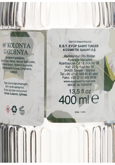 Eyüp Sabri Tuncer Gardenya Kolonyası Silindir Şişe 400 Ml