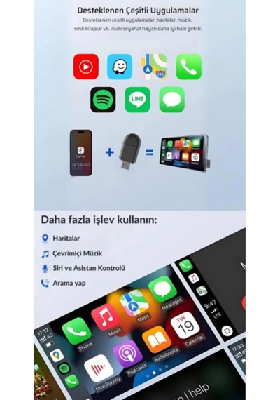 Tr Kablosuz Carplay Adaptörü - Wireless Carplay Çevirici