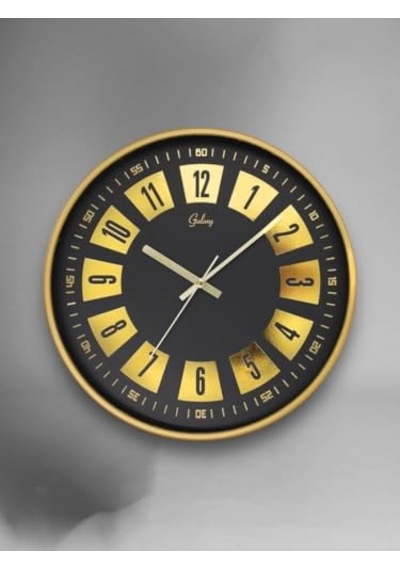 D-218-a-12 Parçalı Kadran 30 Cm Sessiz Akar Duvar Saati Gold 0240-keçe-şekilli-48cm
