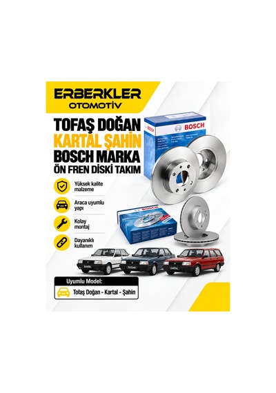 Tofaş Doğan Kartal Şahin Bosch Marka Ön Fren Diski Takım - Erb494