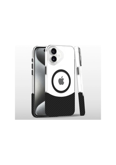 Joko Apple Uyumlu iPhone 16 Plus Carbon Puzzle Magsafe Kapak - Siyah-2 Çok Renkli