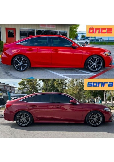 Honda Civic Fe1 Uyumlu Krom Cam Alt Çıtası 2021- 8 Parça