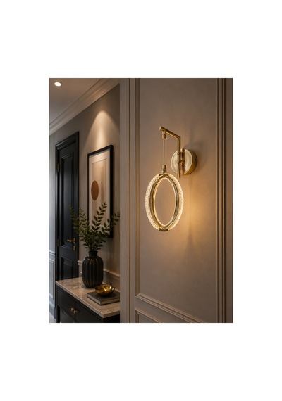 Diamond Modern Tasarım Gold Renk Gün Işığı - Ledli Banyo - Mutfak - Salon Ledli Duvar Aplik Gold Gold