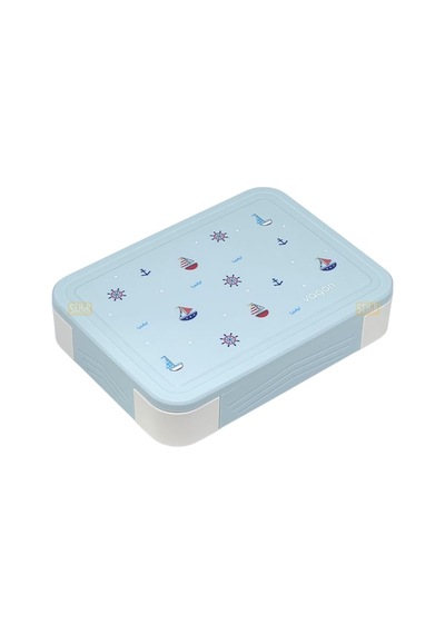 Bento 1330ml Lunchbox Tek Katlı 5 Bölmeli Pp Plastik Çocuk Sefer Tası Yemek Kutusu Mavi Çok Renkli