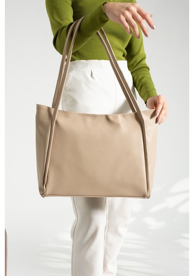 Nou Çift Saplı Salaş Model Vintage Shopper El Ve Omuz Çantası