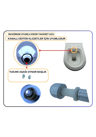 311464yp1te Taharetucu Fıskiyeayarlı Metal Tk8 Tamamı Krom