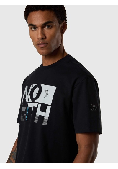 North Sails Kısa Kollu Baskılı Erkek T-shirt-33405 Siyah