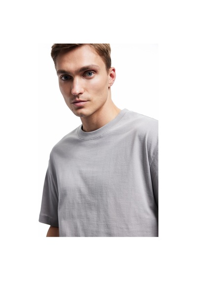 Koton Kısa Kollu Pamuklu Bisiklet Yaka Basic Oversize Tişört Gri 5sam10152hk Gri Koton Kısa Kollu Pamuklu Bisiklet Yaka Basic Oversize Tişört Gri 5sam10152hk Gri