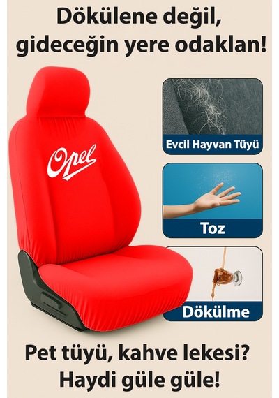 Kusursuz Oturan Opel Combo İle Uyumlu Oto Koltuk Kilifi İle Konforu Dorukta Yasayin Kırmızı