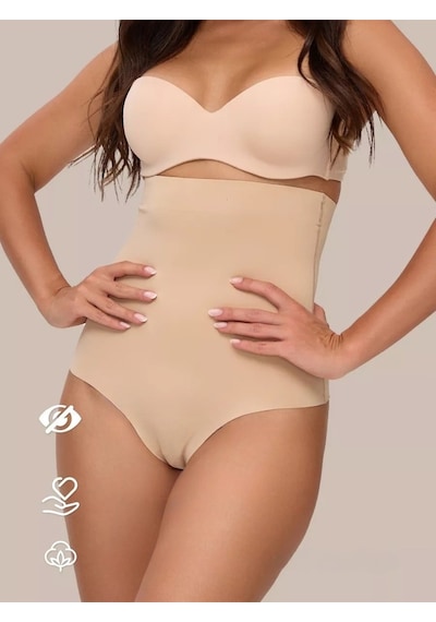 Mistirik Private Model Lazer Kesim Bel Basen Toparlayıcı Ince Yüksek Bel Slip Kaydırmaz Silikonlu Ten Renk Ten