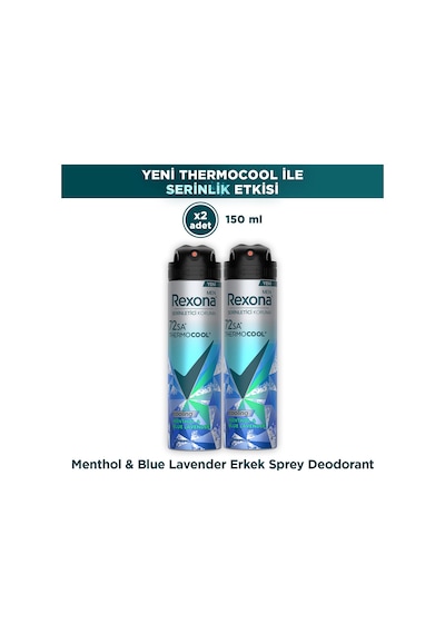 Rexona Men Thermocool Erkek Sprey Deodorant Menthol & Blue Lavender 150 Ml X2