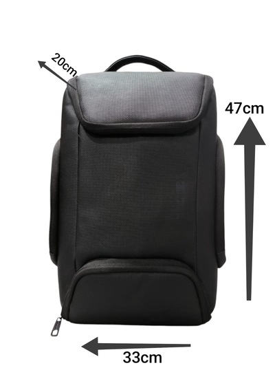 17'' İnç Siyah Kumaş Laptop Bilgisayar Seyahat Günlük Okul Unisex Sırt Çantası Siyah - Siyah