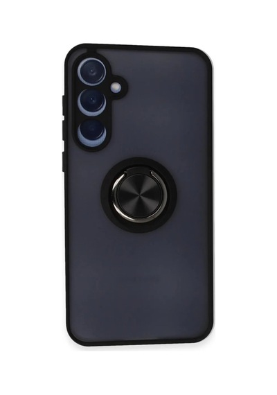 Magicool Samsung Galaxy Uyumlu A35 5g Kılıf Montreal Yüzüklü Silikon Kapak - Siyah