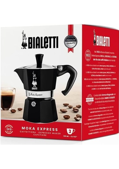 Bialetti - Moka Express: 3 Cups Ocak Üstü Espresso Pişirici - 130