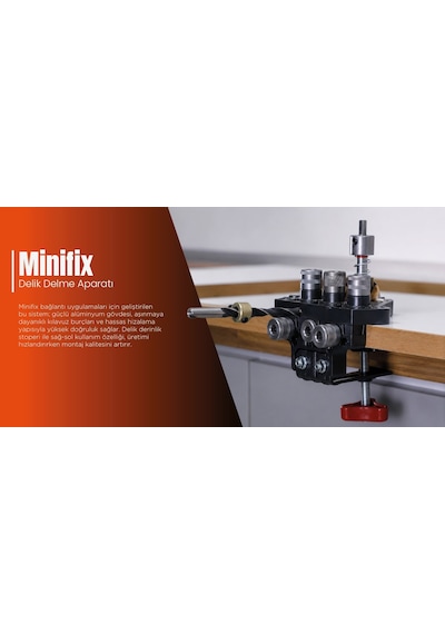 Minifix Delme Aparatı Mobilya Montajı İçin Hassas Delik Açma Şablonu Siyah