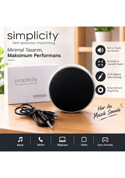 Simplicity Tf Kart Destekli Bluetooth Mini Speaker