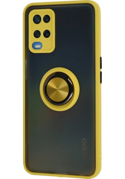 Newface Oppo A54 4g Kılıf Montreal Yüzüklü Silikon Kapak Glblseme - 30 - Sarı