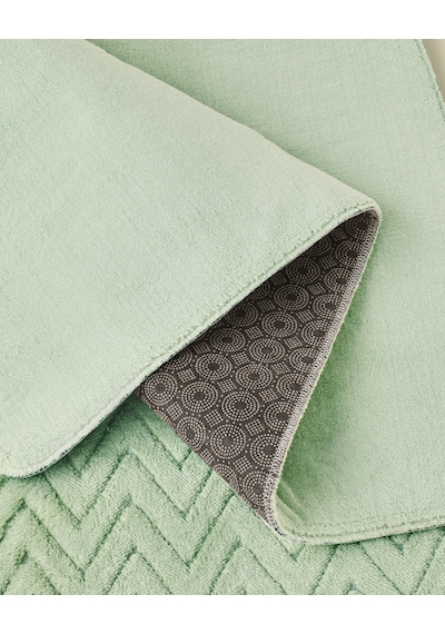 Zigzag Line Kaydırmaz Taban Banyo Paspası Seti 60x100 Cm + 50x60 Cm Yeşil