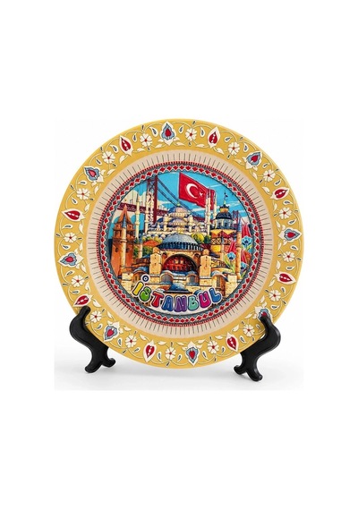 İstanbul Temalı Porselen Dekoratif Tabak 20 Cm Alk5845 Diğer