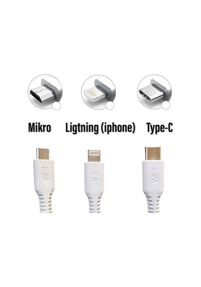 Kısa Şarj Kablosu 25cm Powerbank Telefon Şarj Kablosu 25cm