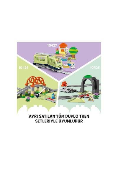 LEGO® DUPLO® Kasabası Büyük İnteraktif Mahalle Treni 10428 -3 Yaş ve Üzeri Çocuklar İçin Eğitici Oyuncak Yapım Seti (103 Parça)