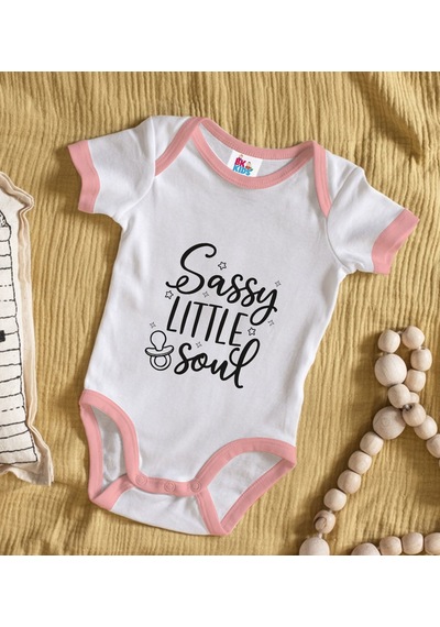 Bk Gift Bk Kids Sassy Little Soul Tasarımlı Pembe Bebek Body Zıbın-1 3-6 Ay Sarı