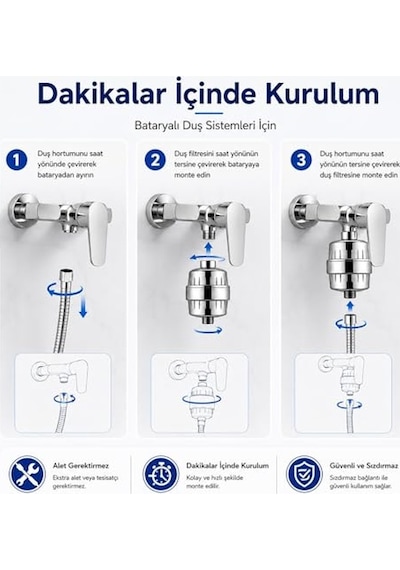 Bluefox Sılver Duş Filtresi Klor Ve Ağır Metal Arıtmalı, Kdf 55 + Aktif Karbon, Saç Ve Cilt Dostu, Kireç Azaltıcı, Evrensel Uyumlu, Aletsiz Montaj, Su Yumuşatıcı