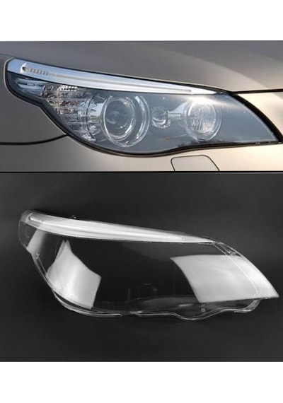 Bmw 5 Serisi E60 Kaşlı Far Camı Sağ Sol