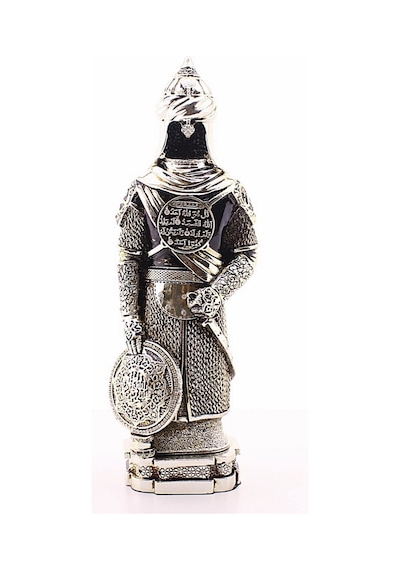 3 Boyut Büyük Boy 32 Cm Zırhlı Cevşen Ayetli Asker Gümüş Biblo Polyester Üzerine Metal Kaplama Biblo