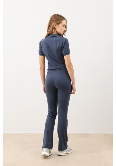 Antioch Polo Yaka Kadın T-shirt Füme
