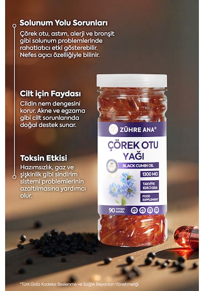 Çörek Otu Yağı Softjel 90 Kapsül 1300 Mg