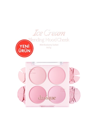Dasique Karıştırılabilir Renk Tonlarına Sahip 4lü Allık Blending Mood Cheek 08 Blueberry Sorbet 08 Blueberry Sorbet